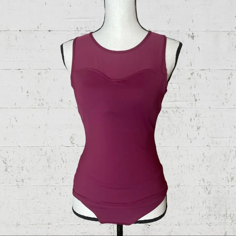 Niptuck High Neck Tankini Size 6 Swim Beach Modest Sliming Minimalist